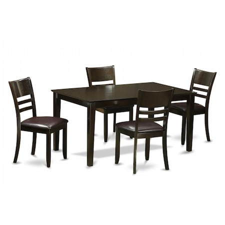 East West Furniture 5 Piece Dining Room Set-Dining Table and 4 Chairs For Dining Room CALY5-CAP-LC